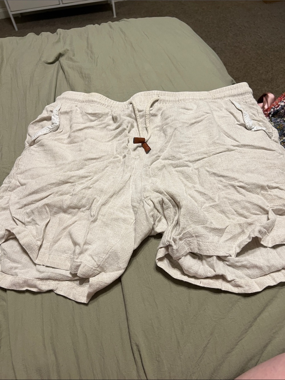 SHEIN Light Beige Drawstring Men's Shorts